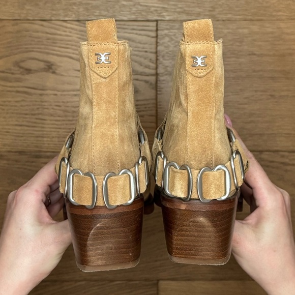 Sam Edelman Bellamie Suede Riding Heel Biker Boots - Size 7.5 - EUC - Tan - Picture 8 of 8